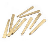 20pcs Raw Brass Hammred Long Strip Bar Charms for DIY Jewelry Making