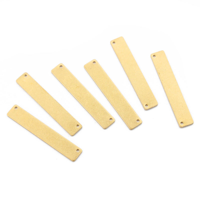 20pcs Raw Brass Blank Rectangle Charms for Jewelry Making