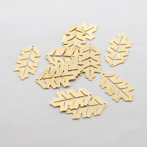 20pcs Raw Brass Textured Leaf Charms for DIY Jewelry Making