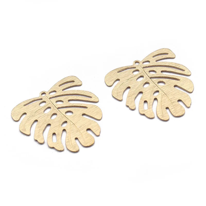 20pcs Raw Brass Textured Leaf Charms Mini Leaves Pendant DIY Earrings Necklace