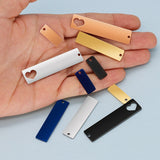 20pcs Stainless Steel Rectangular Jewelry Tags 1.2mm Thickness