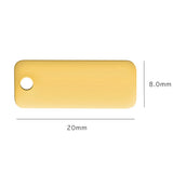20pcs Stainless Steel Rectangular Jewelry Tags 1.2mm Thickness