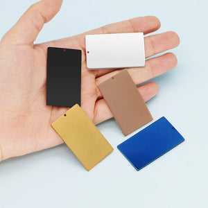 20pcs Stainless Steel Rectangular Tags Jewelry Making Multicolor SP016