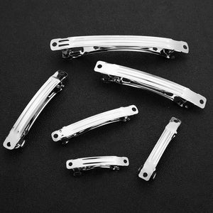 20pcs Rhodium French Barrettes Hair Clip DIY Hair Bow Clips for Jewelry