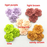 20pcs Silicon Flower Beads Teething Necklace DIY Loose Beads Pendants