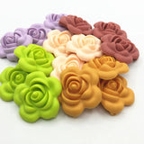 20pcs Silicon Flower Beads Teething Necklace DIY Loose Beads Pendants