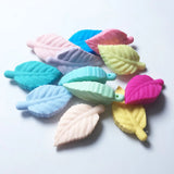 20pcs Silicone Leaf Wrist Pendants Baby Teether Toy BPA Food DIY Chew Charms