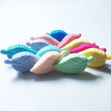 20pcs Silicone Leaf Wrist Pendants Baby Teether Toy BPA Food DIY Chew Charms