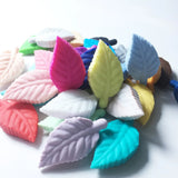 20pcs Silicone Leaf Wrist Pendants Baby Teether Toy BPA Food DIY Chew Charms