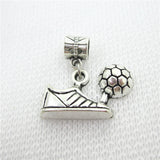 20pcs Soccer Shoes Charms Big Hole European Beads Dangle Charms DIY Bracelet