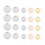 20pcs Stainless Steel Round Dog Tag Charms for Jewelry Making