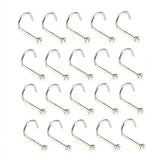 20pcs Stainless Steel Rhinestone Nose Studs Body Piercing Jewelry