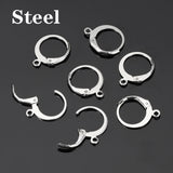 20pcs Stainless Steel French Earrings Hooks 15mm Round Eawire Clasp