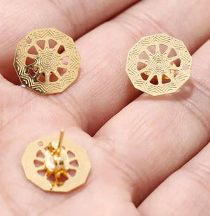 20pcs Stainless Steel Flower Stud Earrings DIY Making Findings