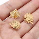 20pcs Stainless Steel Flower Stud Earrings DIY Making Findings