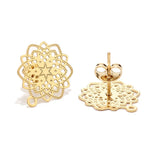 20pcs Stainless Steel Flower Stud Earrings DIY Making Findings