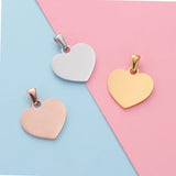 20pcs Stainless Steel Heart Pendant Jewelry Finding DIY Necklace