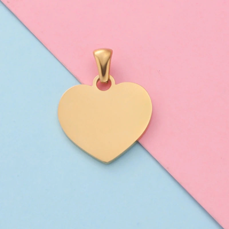 20pcs Stainless Steel Heart Pendant Jewelry Finding DIY Necklace