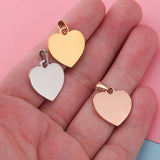 20pcs Stainless Steel Heart Pendant Jewelry Finding DIY Necklace