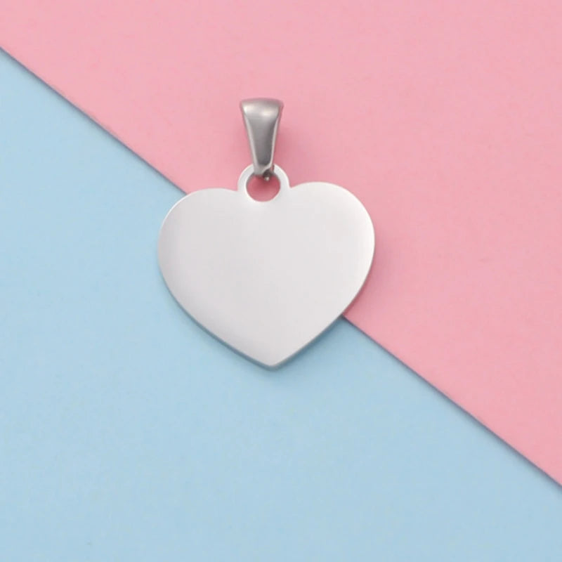 20pcs Stainless Steel Heart Pendant Jewelry Finding DIY Necklace