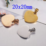 20pcs Stainless Steel Heart Pendant Jewelry Finding DIY Necklace