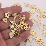 20pcs Stainless Steel Crown Feather Butterfly Key Charms for DIY Jewelry Making