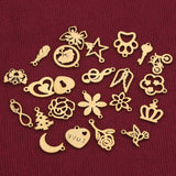 20pcs Stainless Steel Crown Feather Butterfly Key Charms for DIY Jewelry Making