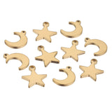 20pcs Stainless Steel Moon Star Charms Pendants for DIY Earring Jewelry