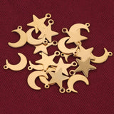 20pcs Stainless Steel Moon Star Charms Pendants for DIY Earring Jewelry