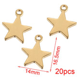 20pcs Stainless Steel Moon Star Charms Pendants for DIY Earring Jewelry