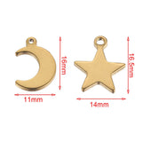 20pcs Stainless Steel Moon Star Charms Pendants for DIY Earring Jewelry