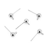 20pcs Surgical Stainless Steel 3-6mm Round Ball Earrings Stud Post with Loop