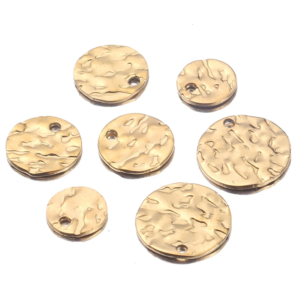 20pcs Stainless Steel Round Blank Coin Beads DIY Necklace Bracelet