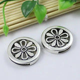 Tibetan Silver Flower Slider Beads 28mm 20pcs