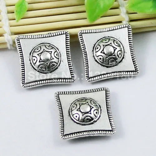 Tibetan Silver Square Slider Beads 20pcs/lot DIY Accessory
