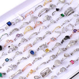 20pcs/lot Zircon Rings Mix Style Wedding Engagement Jewelry