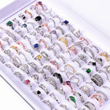 20pcs/lot Zircon Rings Mix Style Wedding Engagement Jewelry