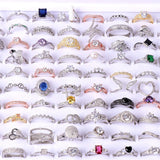 20pcs/lot Zircon Rings Mix Style Wedding Engagement Jewelry