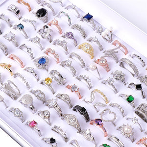 20pcs/lot Zircon Rings Mix Style Wedding Engagement Jewelry