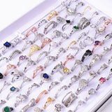 20pcs/lot Zircon Rings Mix Style Wedding Engagement Jewelry