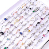20pcs/lot Zircon Rings Mix Style Wedding Engagement Jewelry
