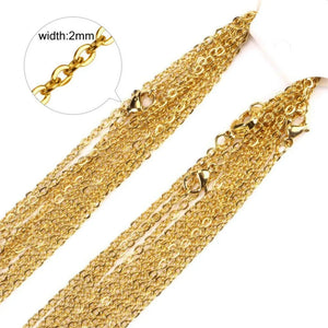 20pcs Stainless Steel Chain Necklace 22'' DIY Jewelry Making