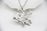 Beauty and the Beast Rose Tree Pendant Necklace Set, Valentine's Day Gift