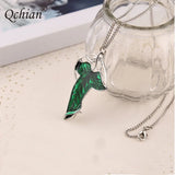 20pcs Zinc Alloy Green Leaf Necklace Elf Prince Princess Pendant