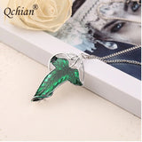 20pcs Zinc Alloy Green Leaf Necklace Elf Prince Princess Pendant