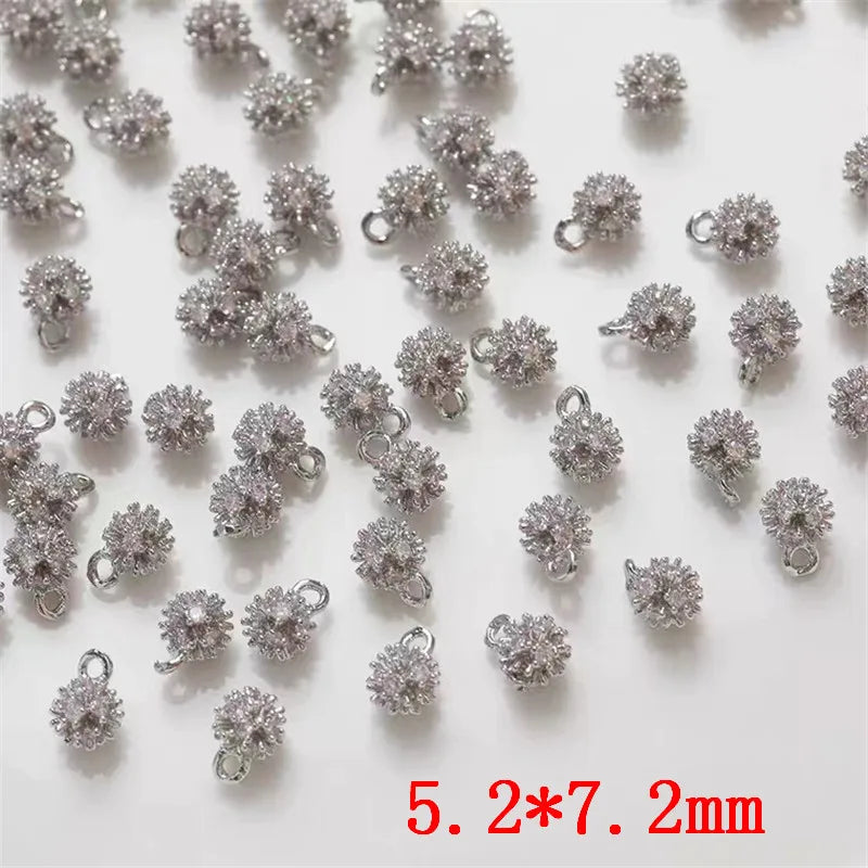 Zircon Decoration Copper Floating Locket Charms DIY Jewelry