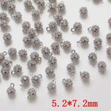 Zircon Decoration Copper Floating Locket Charms DIY Jewelry