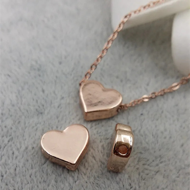 20pcs Alloy Charms for DIY Jewelry Making Silver Heart Beads Spacer Bead