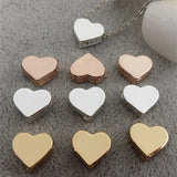 20pcs Alloy Charms for DIY Jewelry Making Silver Heart Beads Spacer Bead