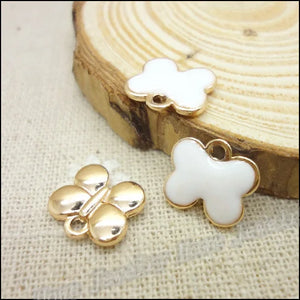 20pcs Alloy Butterfly Enamel Charm Pendant DIY Accessories